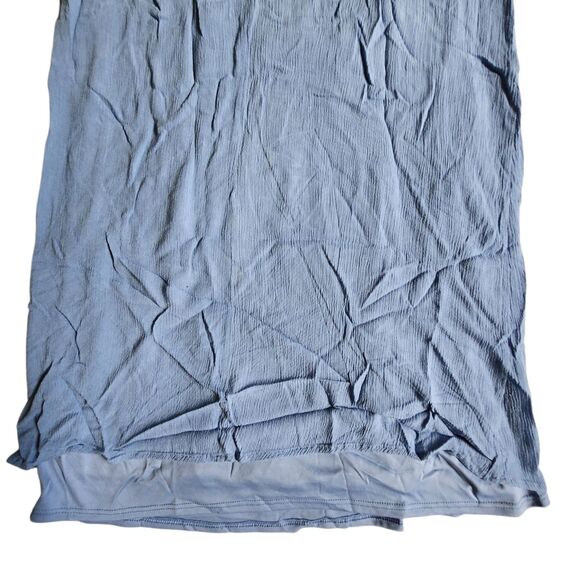 NAIF Light Blue Embroidered Floral V Neck Tie Boho Shift Mini Dress sz M - Picture 7 of 11